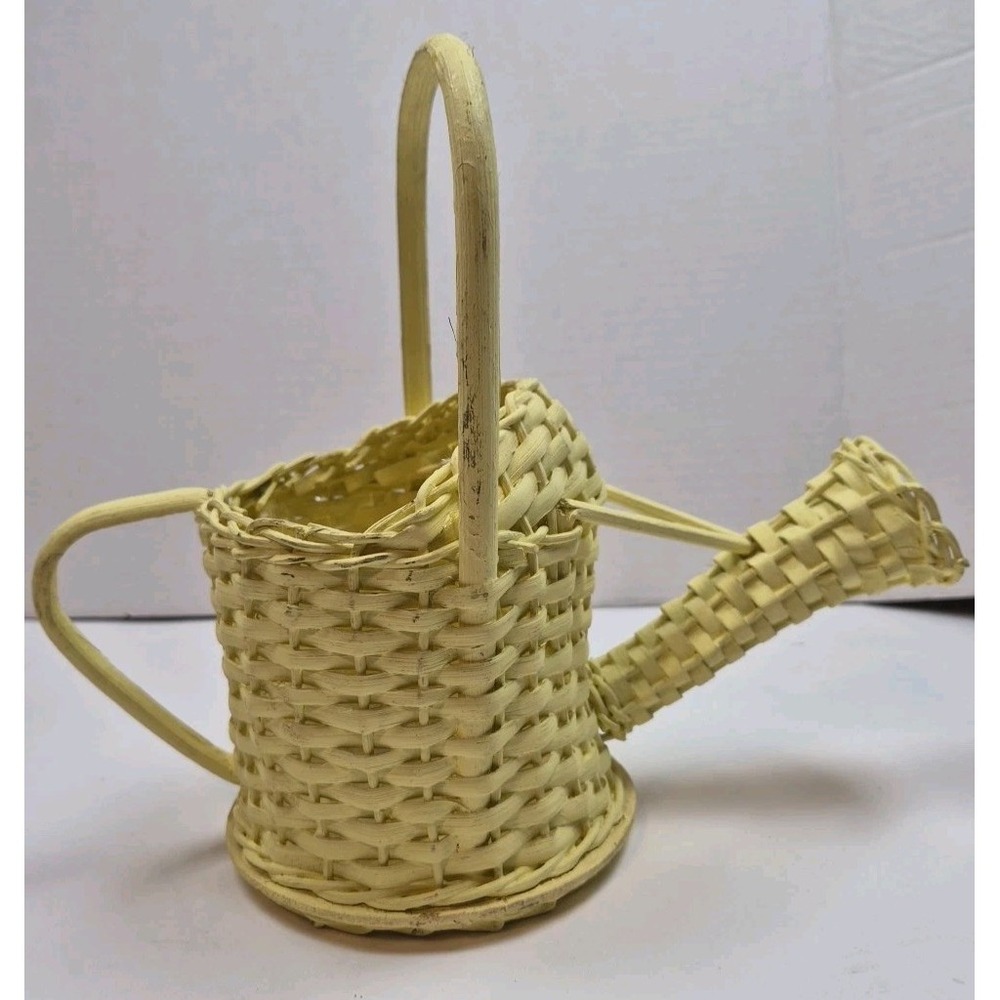 UNIQUE‎ WICKER COFFEE TEA CUP AND SAUCER PLANTER CENTERPIECE BASKET